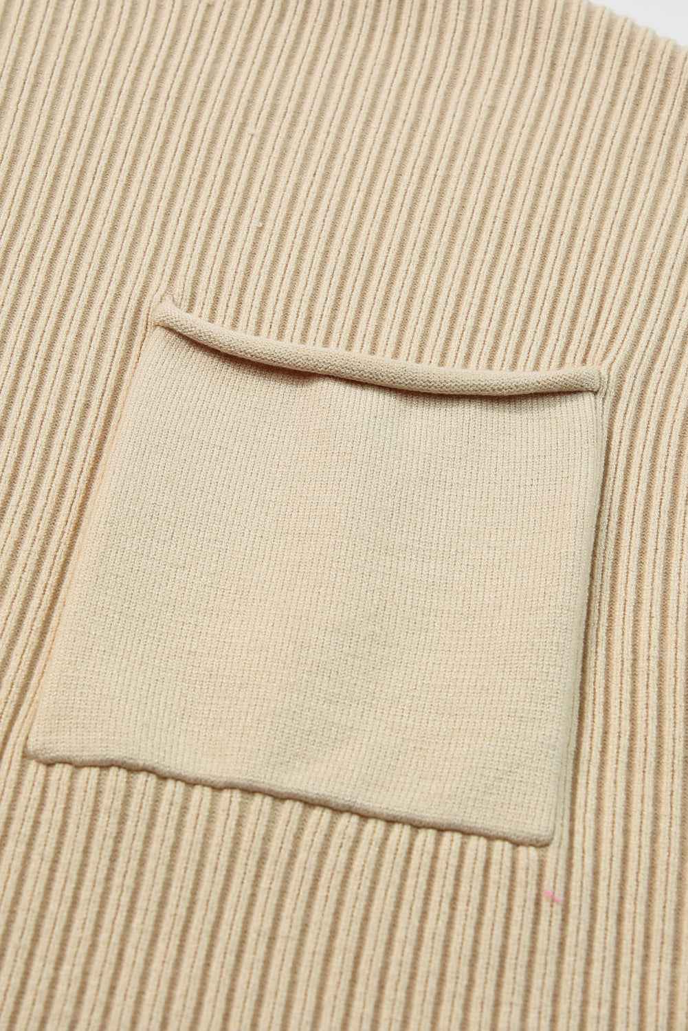 Sky Oatmeal Ribbed Pocket Sweater