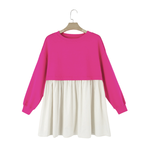 Evey Pink Sweatshirt Poplin Dress