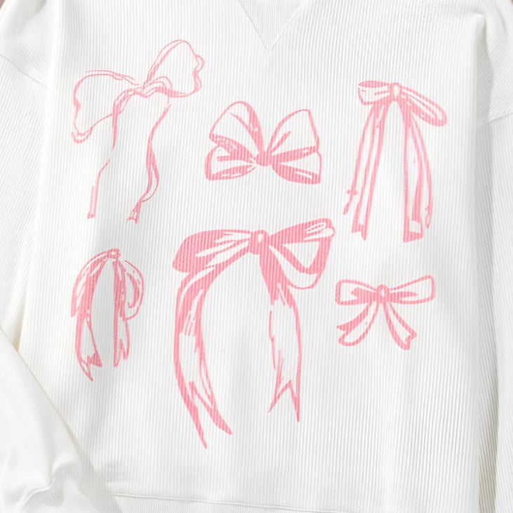 Mandy Bowknot Corded Drop Shoulder Top