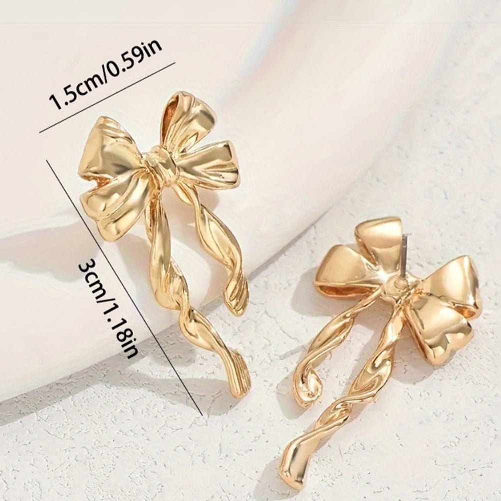 Callie Gold Bow Knot Plated Earrings