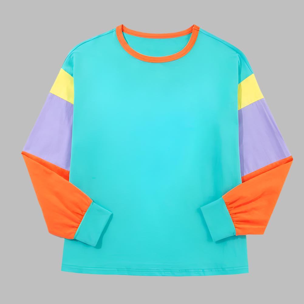 Piper Teal Colorblock Patchwork Loose Top