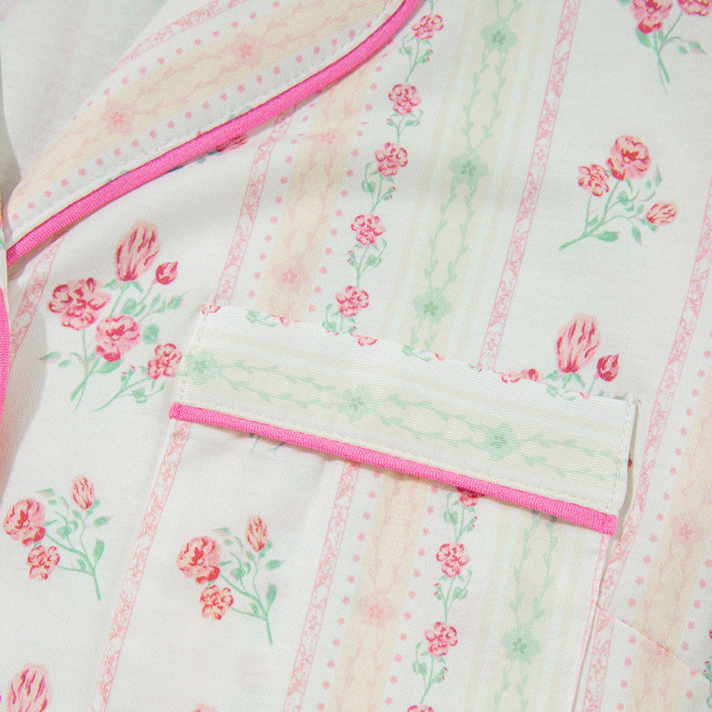 Bailey Beige Floral Print Pajamas Set