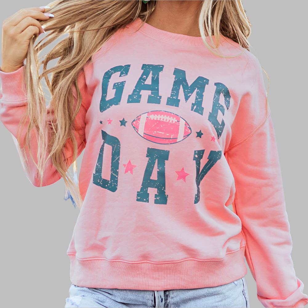 Bella Pink Football Game Day Sweatshirt