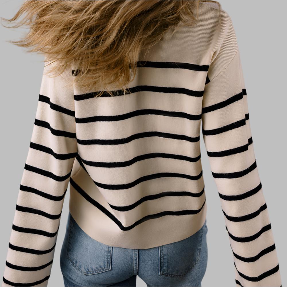 Black Stripe Cardigan Sweater