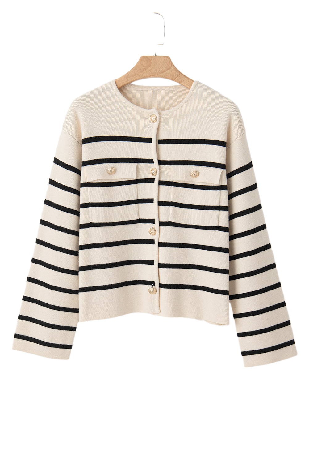 Black Stripe Cardigan Sweater