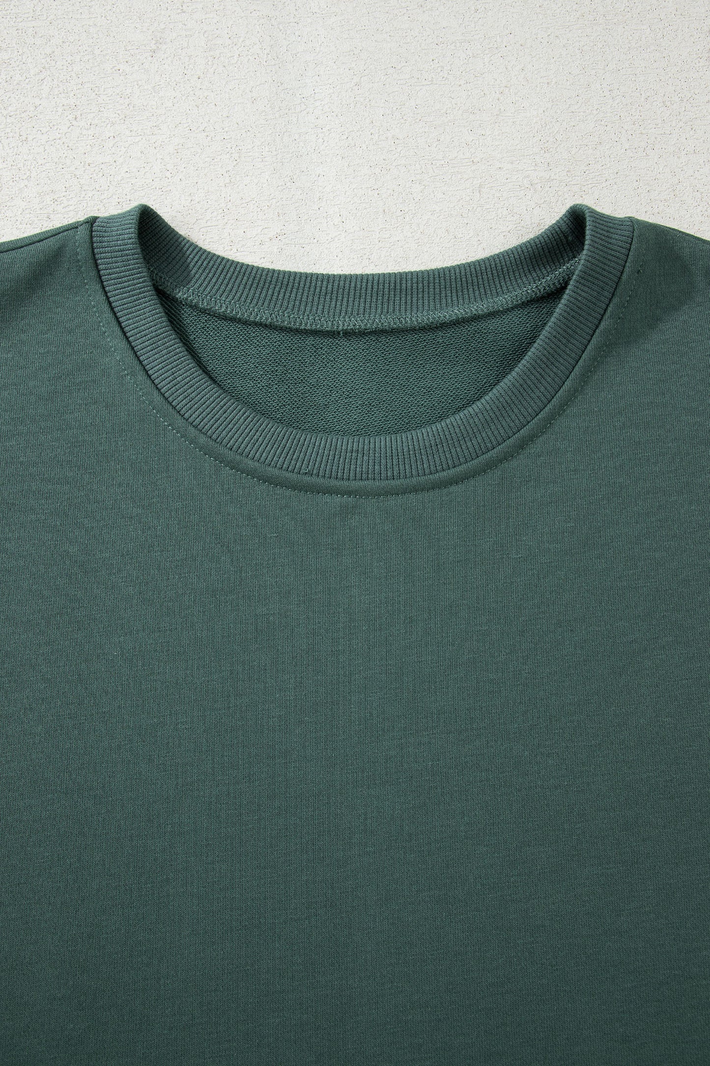 Green Bay Solid Color Oversize Slit Sweatshirt Ribbed Leggings 2pcs Set