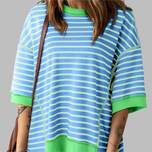 Taylor Blue Stripe Oversized T Shirt