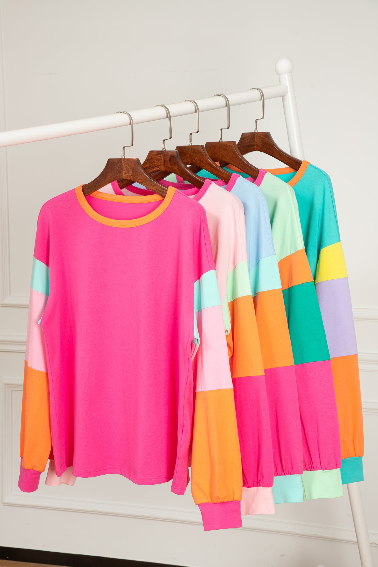 Piper Pink Colorblock Patchwork Top