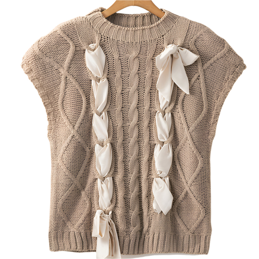 Camille Cable Knit Bow Sweater