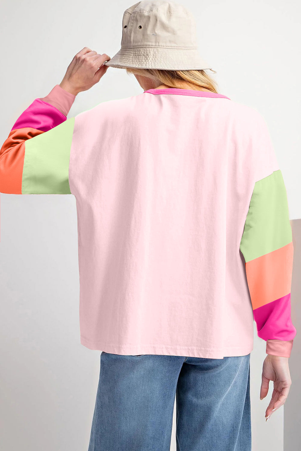 Piper Pink Colorblock Patchwork Top