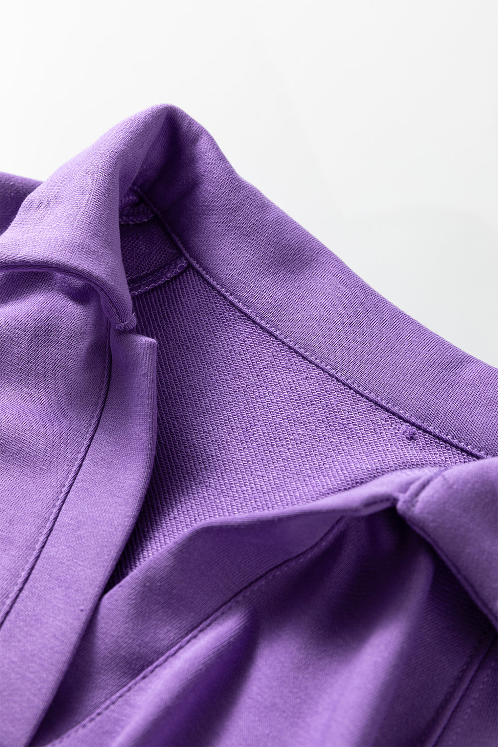 Wisteria Solid Color Collared Pullover and Central Seam Pants Set