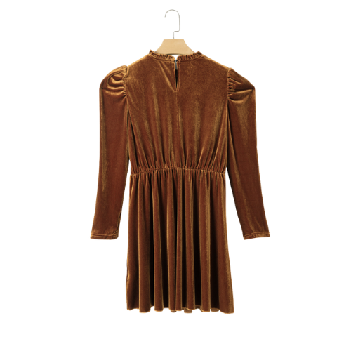 Addyson Chestnut Velvet Swing Dress