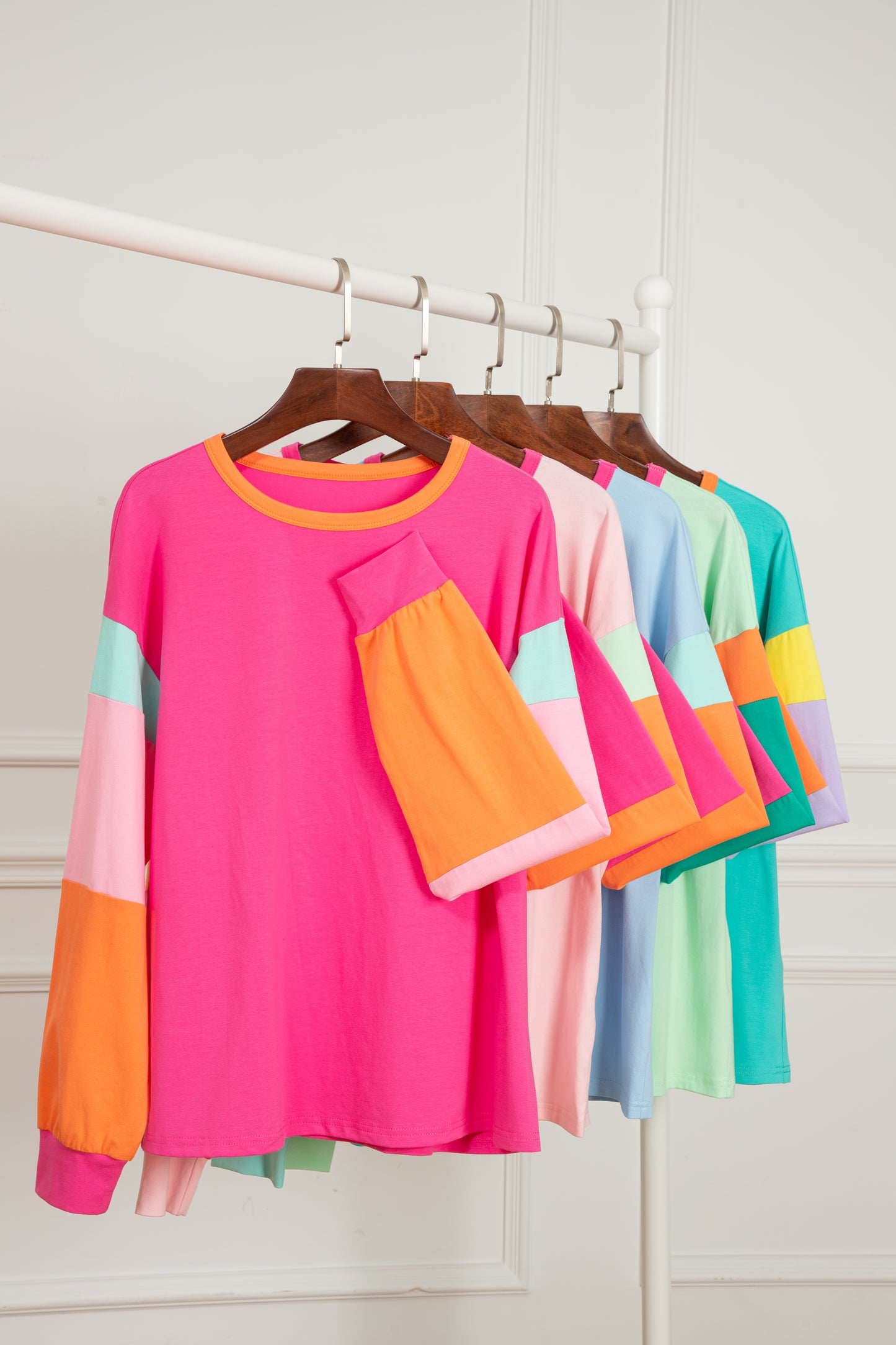 Piper Pink Colorblock Patchwork Top