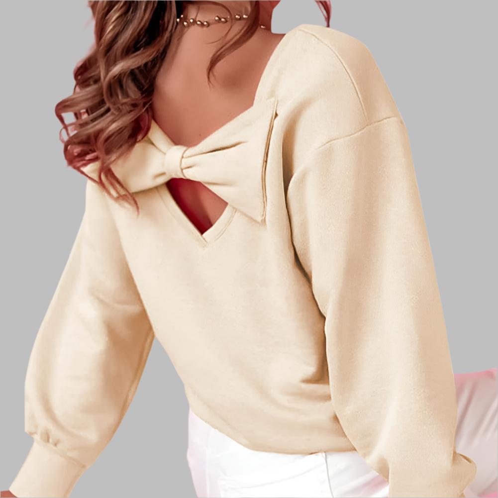 Emma Apricot Bowknot Sweatshirt