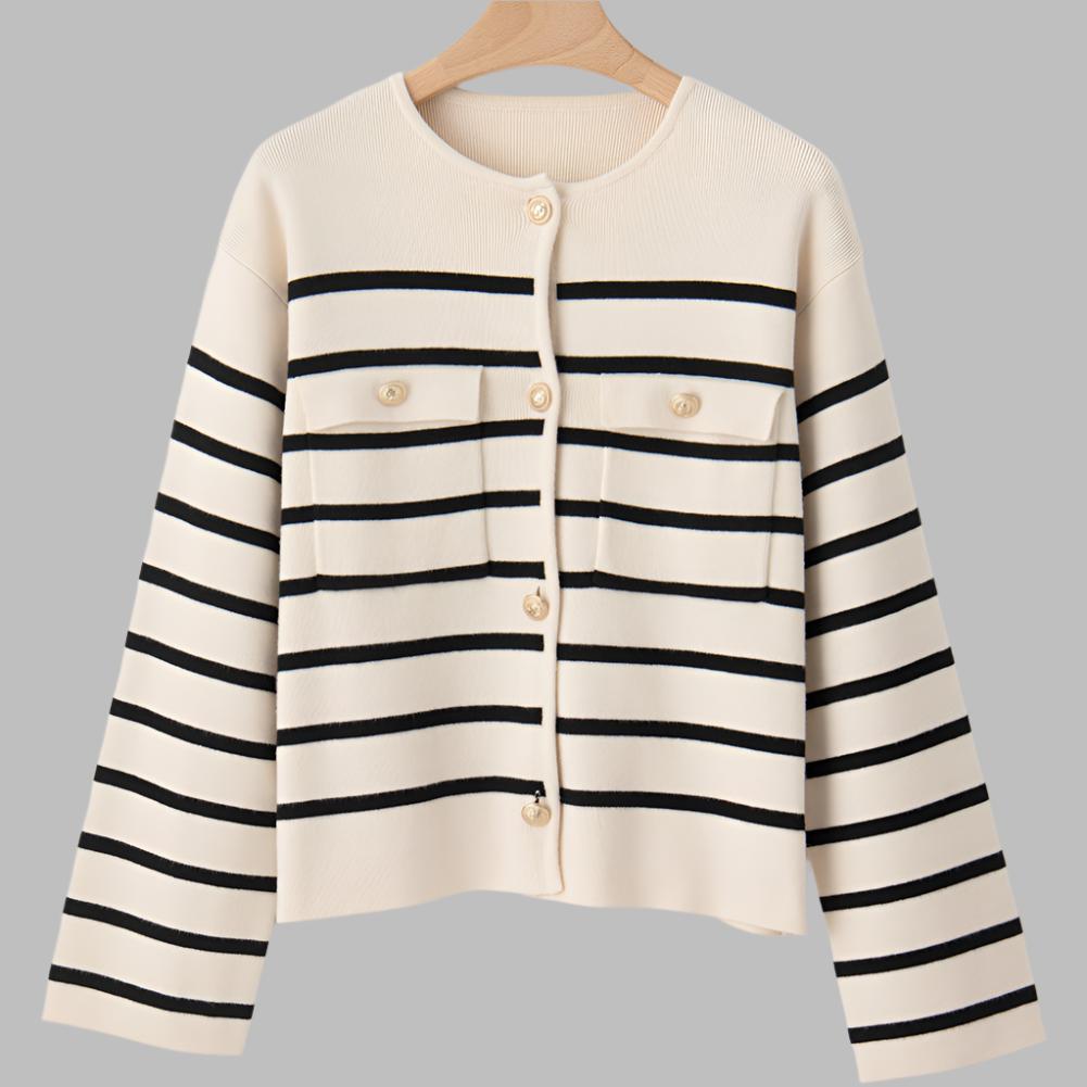 Black Stripe Cardigan Sweater