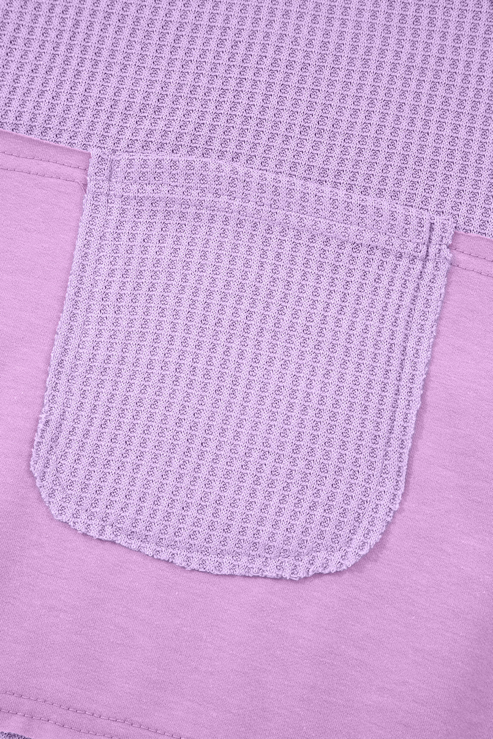 Phalaenopsis Thermal Knit Contrast Textured Patchwork Long Sleeve Top