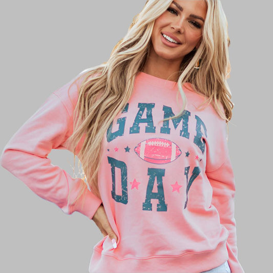 Bella Pink Football Game Day Sweatshirt