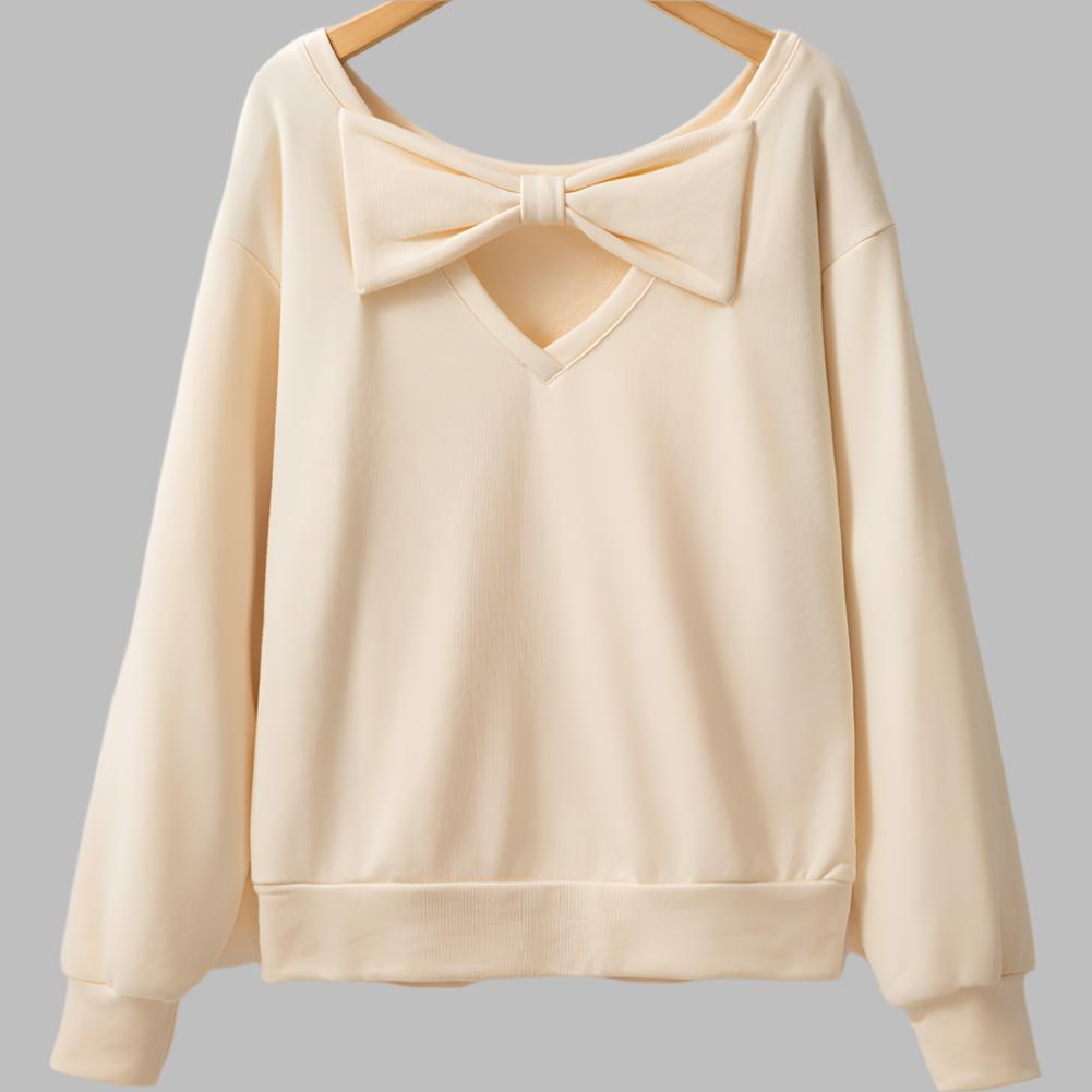 Emma Apricot Bowknot Sweatshirt