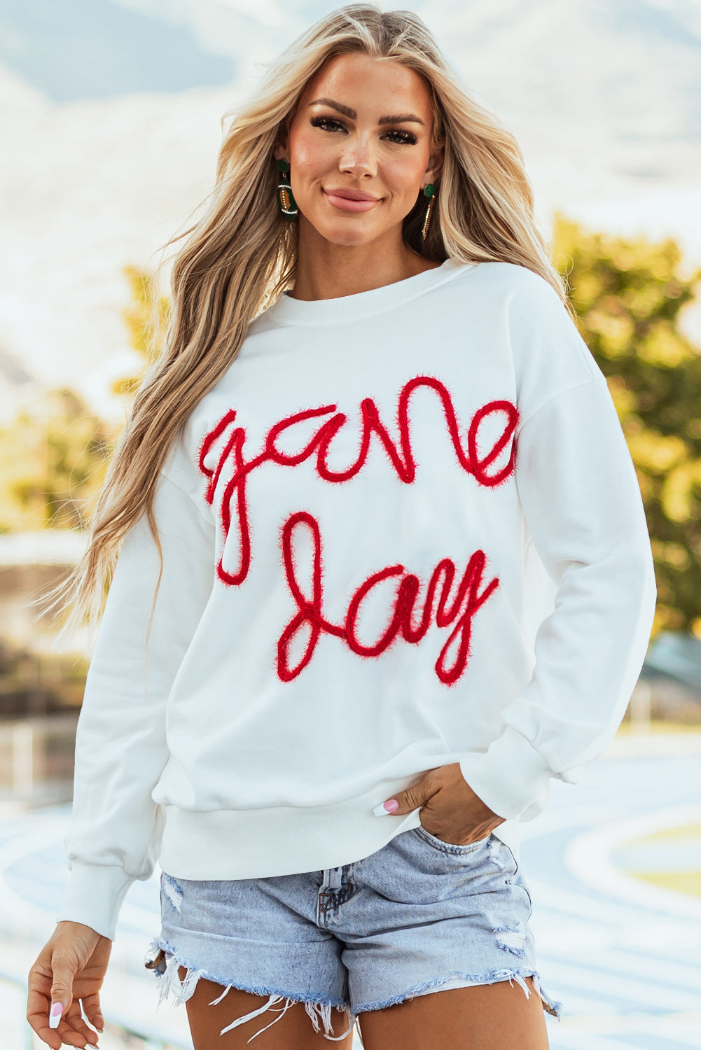 Jamie White Tinsel Drop Shoulder Sweatshirt