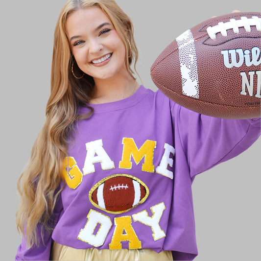 Tilley Purple Game Day Chenille Embroidered Sweatshirt