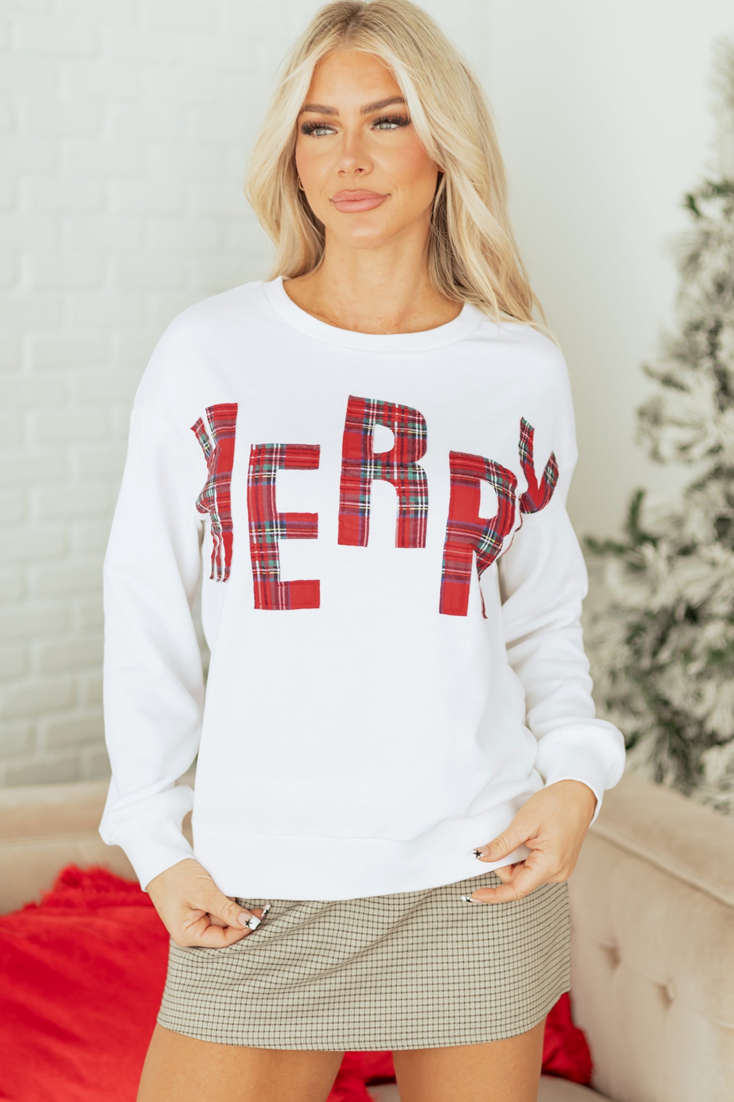 Plaid MERRY Christmas Sweatshirt