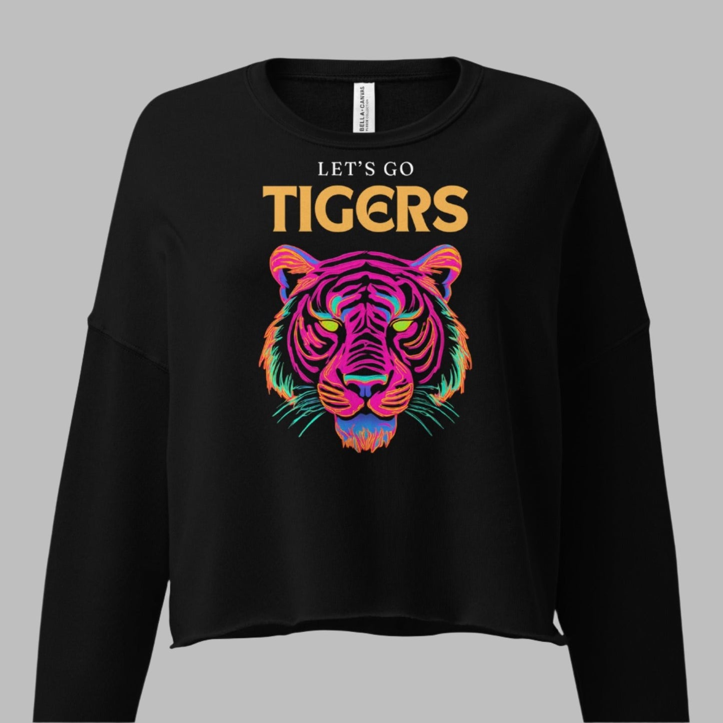 Neon Tiger Crop Sweatshirt